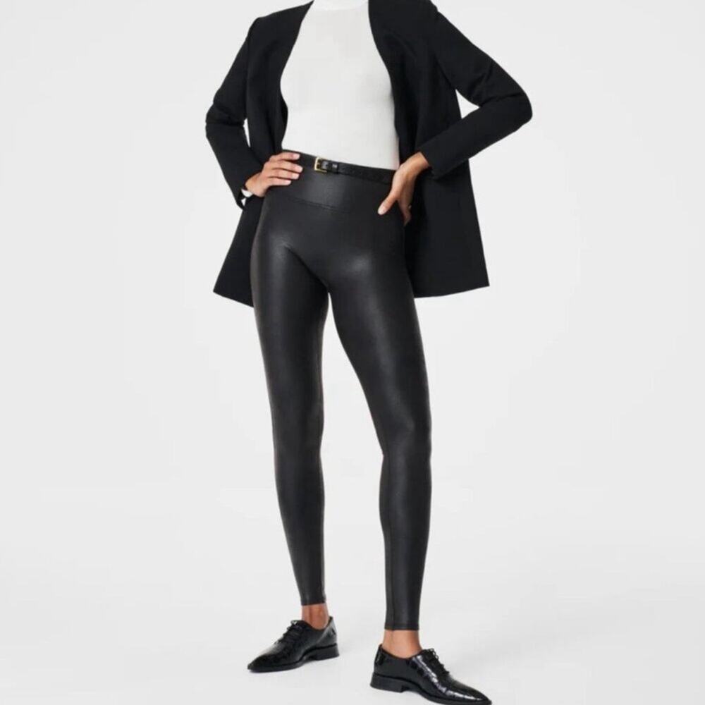 Spanx High Waisted Seamless Vegan Leather Leggings